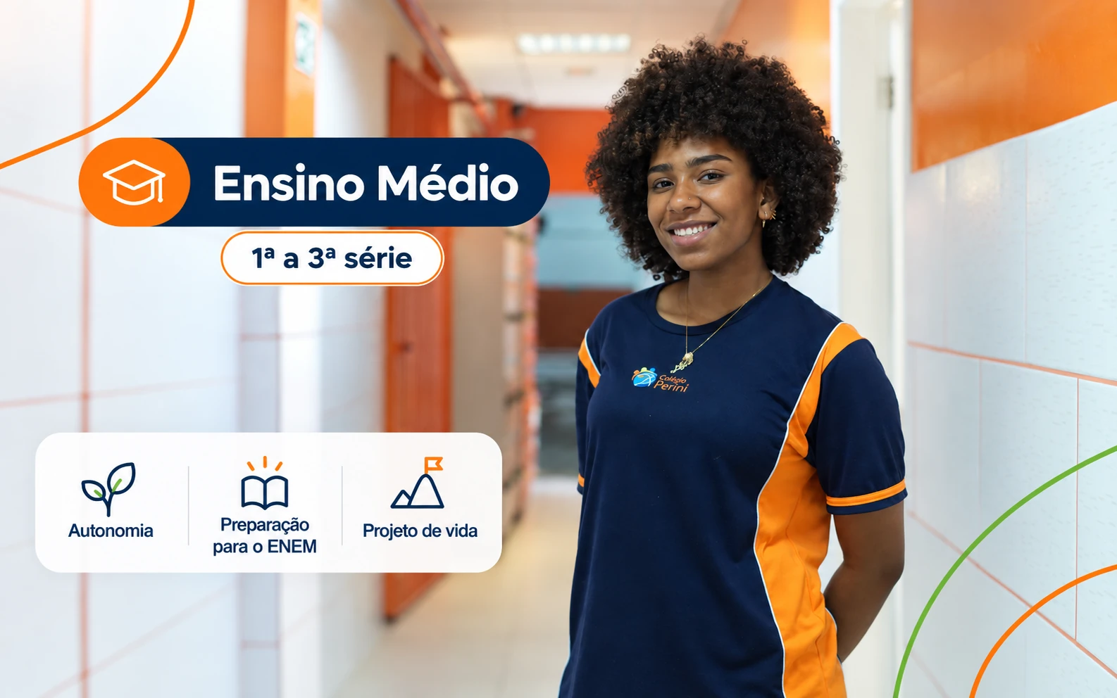Capa do Ensino Médio do Colégio Perini — 1ª à 3ª série